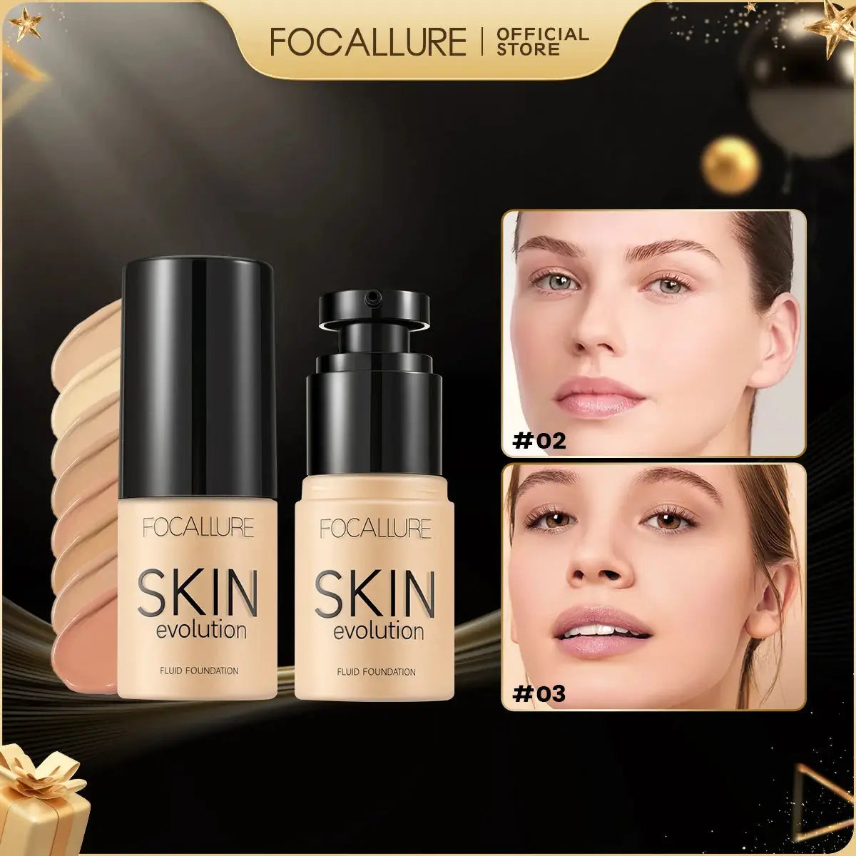 FOCALLURE Radiant Skin Foundation in shades 